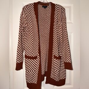 Striped Red/orange and White Women's Sweater